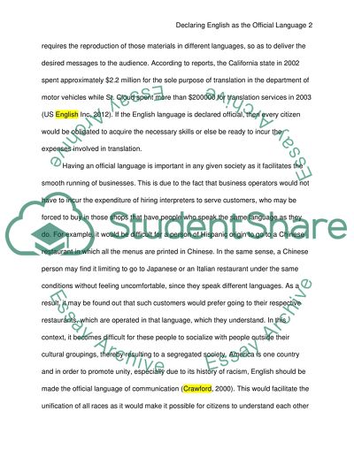 Declaring English as the Official Language