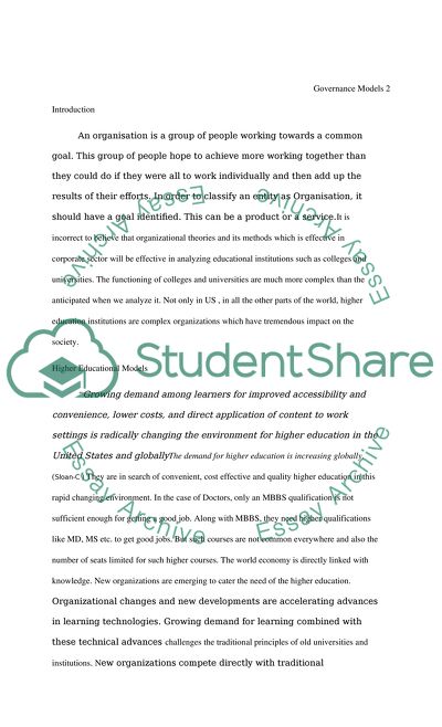 Analysis and Application of Traditional Governance Models