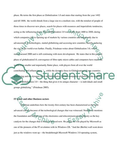 Critique of Thomas Friedman Its a Flat World, After All