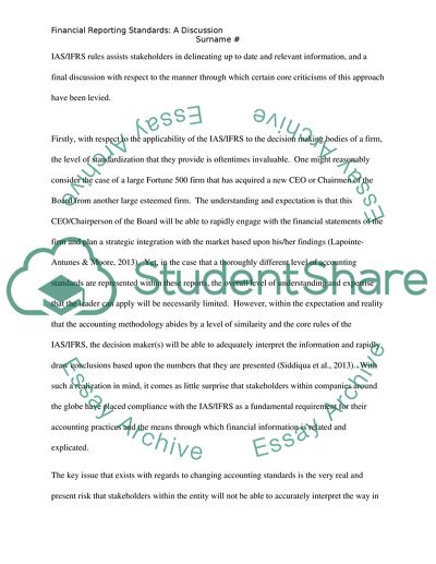 Financial Reporting Standards