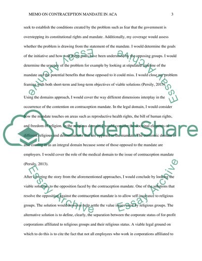 Contraception Mandate in ACA , American policy