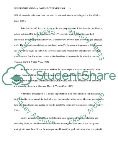 Management and Leadership in Nursing