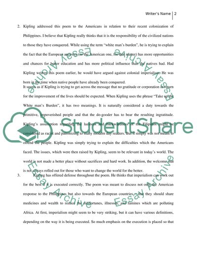 Kiplings White Mans Burden