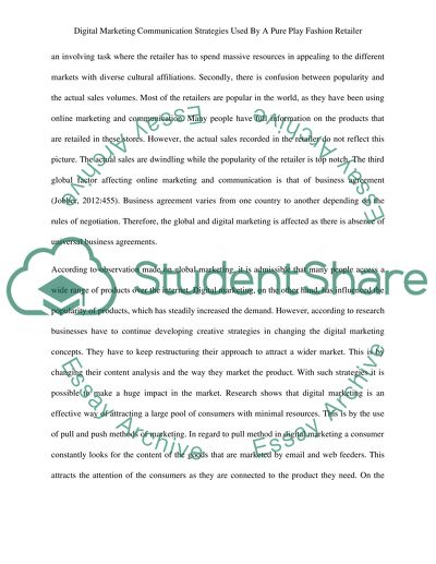 A Critical Examination of the Digital Marketing Communication Strategies : The Case of ASOS