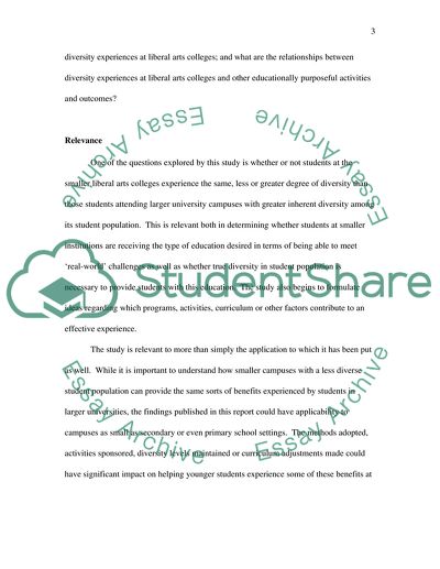 Student Experiences with Diversity at Liberal Arts Colleges