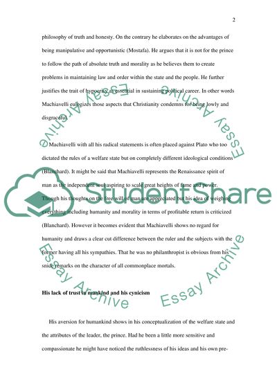 Mahavellis belief of human nature