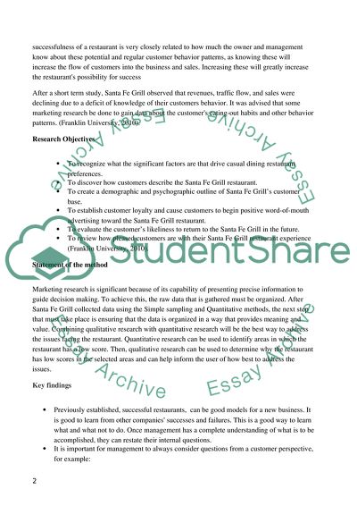 Case Study: Research Summary ( Marketing Research class)