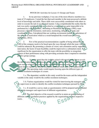 Industrial Organizational Psychology - Leadership and Group