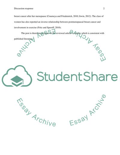 Prospective Study of Physical Activity and Risk of Postmenopausal Breast Cancer by Leitzmann