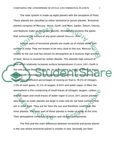 Atmosphere of Jovian and Terrestrial Planets