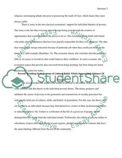 Theoretical Framework of the Causes of Poverty