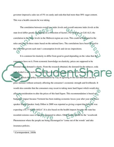 Sin Taxes: Vermont State