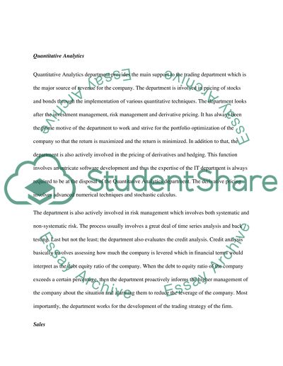 Critical Analysis of the Departments