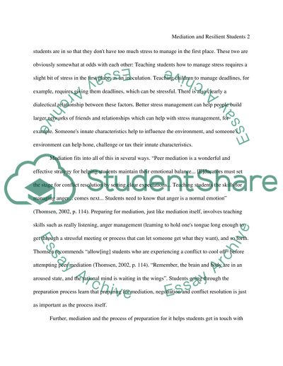 Mediation and Resilient Students