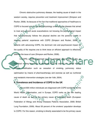 Holistic care of patient with chronic obstrucive pulmonary disease