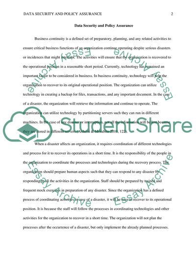 Data Security and Policy Assurance