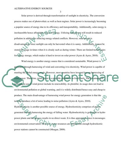 Alternative Energy Sources