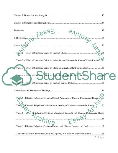 The effect of the U.S. Subprime Crisis to the China commercial banks in 2008-2013