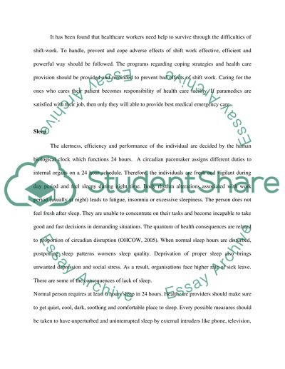 Health and Medicine: Shift Work