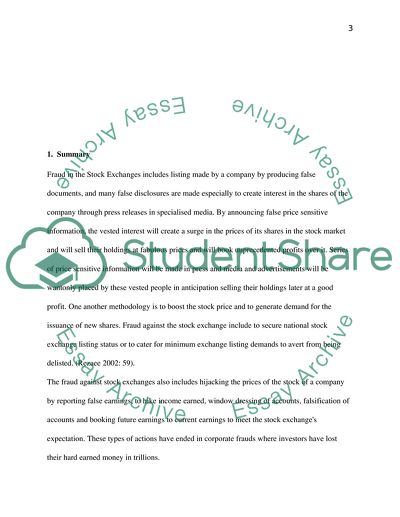 Regulations against Fraud in Stock Exchanges: A Comparison of UK and the USA