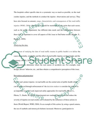 Public health and road saftey