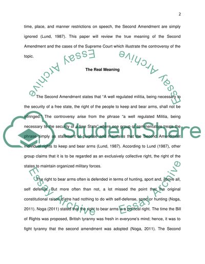 Political Significance of the Second Amendment