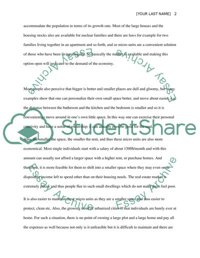 Living in a Micro Unit