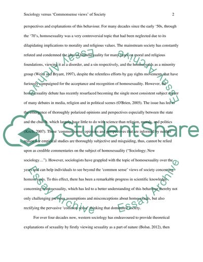 Sociology versus Common-sense views of Society