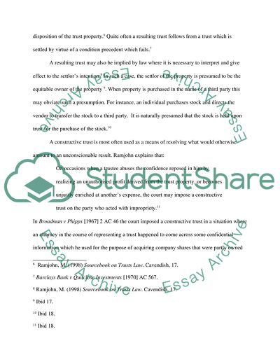 The Trust and Its Principle Application