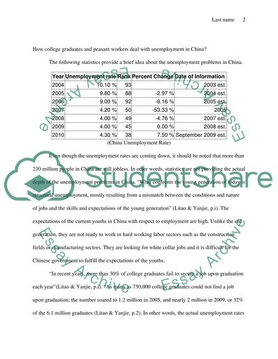 Big Problems in Chinese Popular Culture: Unemployment in China