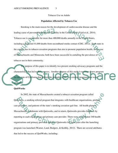 Adult Smoking Tobacco Prevalence in the United States