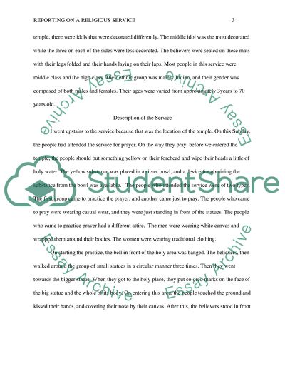 Reporting on a Religious Service