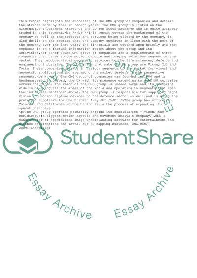 Products and Services Offered by Oxford Metrics Group