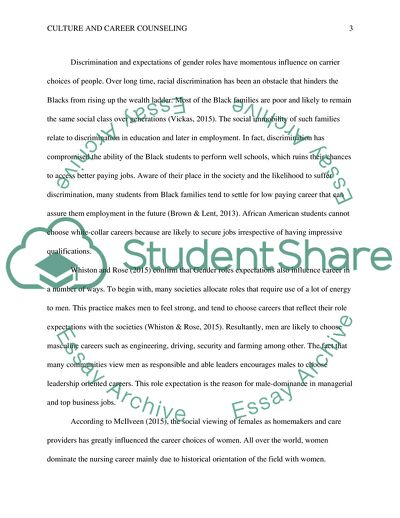 Culture and Career Counseling