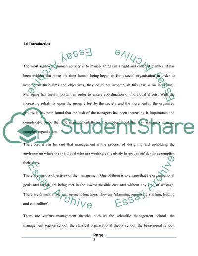 Management in Hilton Hotels