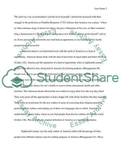 American Cultural Myth - America as a Land of Opportunity