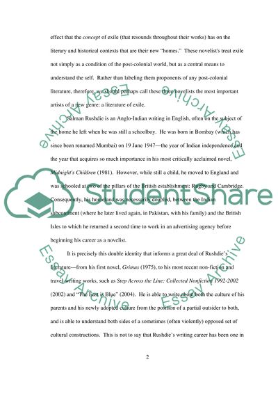 The literature of exile and imaginary homelands in salmon rushdie, bharati mukherjee, and v. s. naipaul