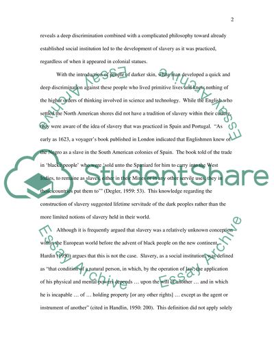 The Origins of Slavery on English Mainland North America