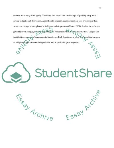 Characteristics of Depression