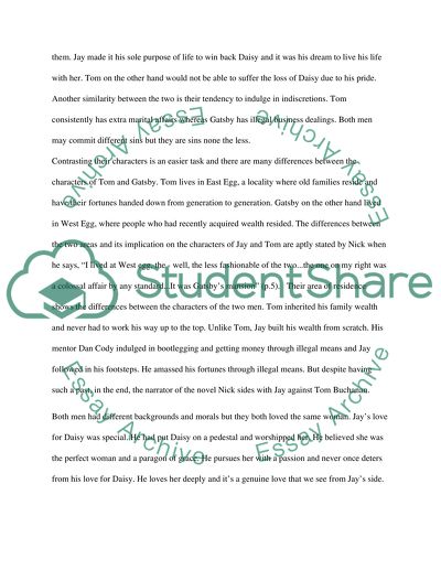 Compare and contrast Jay Gatsbys and Tom Buchanans Character