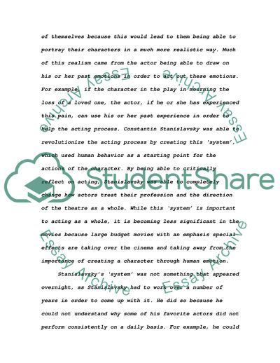 Realism of Stanislavskys System