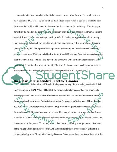 Dissociative Identity Disorder Overview