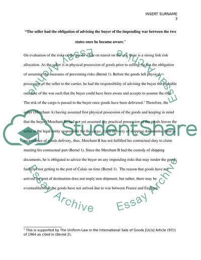 Sales of Goods by Sea