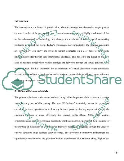 Case Study for Internet and E-Business