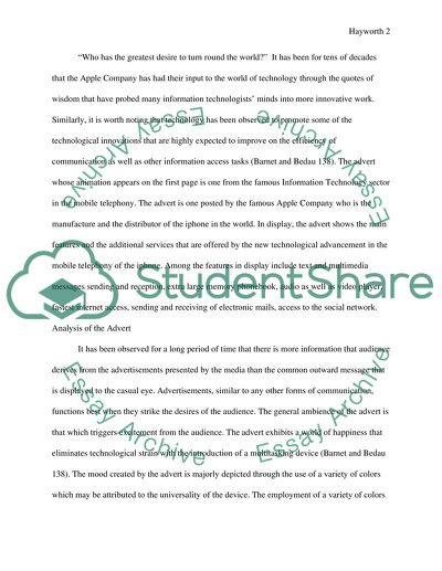 Analysis of an Advertisement