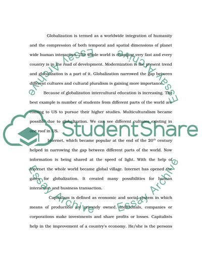 Apitalism, globalization and fundamentalism