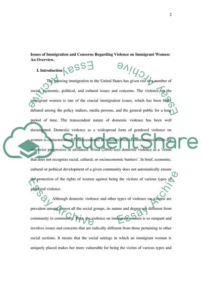 Violence in Immigrant Women