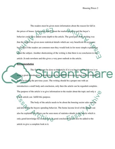 The Housing Market of the US