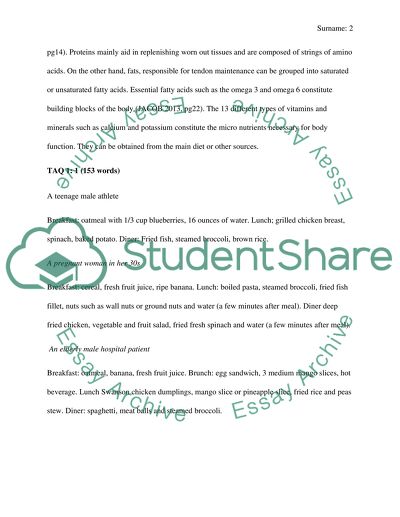 Role of Nutrients in Diet and Digestion