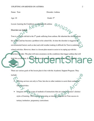 Lesson plan for special education